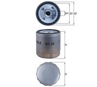 MAHLE Knecht Fuel Filter KC20 – Screw-On, 76mm OD x 81mm H – Fits Ford, Mitsubishi, Piaggio