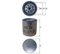 x1 Mahle Spin-on Fuel Filter KC22 77810872 79933946 81mm OE 022129767A