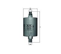 MAHLE KL22 Fuel Filter 74.5mm Diameter 164mm Height Fits Porsche 911 928