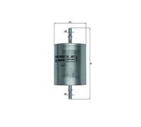 MAHLE KL409 Fuel Filter 74.5mm Diameter 165.5mm Height Fits Ford Mondeo Transit