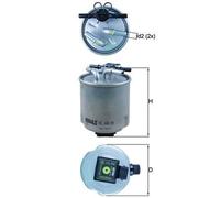Fuel Filter fits RENAULT KOLEOS Mk1 2.0D 2008 on Mahle 16400JY00B 16400JY00D New