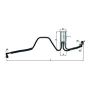 MAHLE KL544 Fuel Filter 52mm Diameter 159mm Height Fits Chrysler Dodge Plymouth