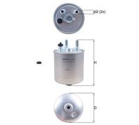 MAHLE KL639D Fuel Filter 90mm Diameter 143mm Height Service Fits Renault