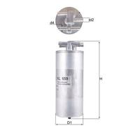 MAHLE KL659 Fuel Filter 213mm Height Service Replacement Fits Audi A6 A6 Allroad