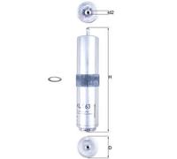 Fuel filter In-Line Filter KL 763D MAHLE for ALPINA BMW