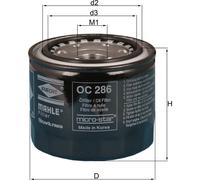 Mahle Knecht OC286 Oil Filter Screw On 102mm Outer 72mm Inner 81mm Height