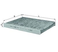 MAHLE LAK63 Cabin Pollen Interior Air Filter 283mm Length Fits Audi Skoda VW