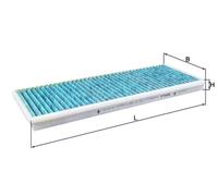 MAHLE LAO45 Cabin Pollen Interior Air Filter 394mm Length Fits Audi A4 VW Passat