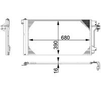 Mahle LCV A/C condenser - AC672000S