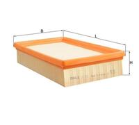 MAHLE LX112 Air Filter Insert 261mm Length 49.8mm Height Fits Seat Ibiza Malaga