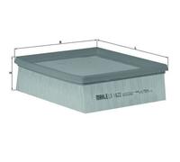 MAHLE LX1622 Air Filter Insert 183.2mm Length Fits Fiat Sedici Suzuki SX4