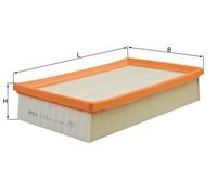 MAHLE LX1803 Air Filter Insert 266mm Length 56.9mm Height Fits Volvo C30 S40 V50