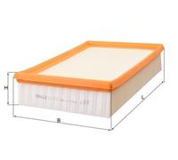 MAHLE LX1957 Air Filter Insert 275mm Length Fits Land Rover Freelander 2