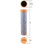 MAHLE LXS7080 Secondary Air Filter Insert 86.5mm Diameter 336mm Height 86.5mm Ø