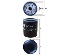 MAHLE OC1182 Oil Filter 76.2mm ⌀ 94mm Height Service 3/4"-16UNF-2B Fits Mazda