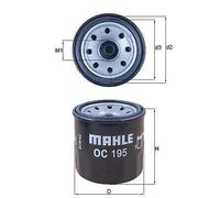 MAHLE OC195 Oil Filter 65.2mm Diameter Fits Ford Kia Mazda Nissan Subaru Suzuki