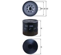 MAHLE OC299 Oil Filter 102mm Diameter Fits Isuzu Campo TROOPER/BIGHORN Trooper