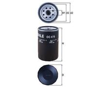 MAHLE OC479 Oil Filter Fits Fiat Ford Jeep LDV LTI Mazda Opel Plymouth Vauxhall