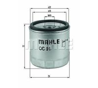 MAHLE OC 91D Oil Filter - Oil Filter with Gasket / Gasket Set