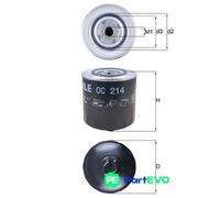 MAHLE OIL FILTER OC214 FOR AUDI