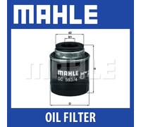 MAHLE Oil Filter OC593/4 OC 593/4 - Genuine Part - OE Matching Fit & Quality
