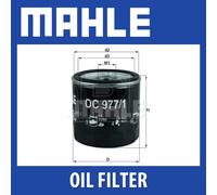 MAHLE Oil Filter OC977/1 OC 977/1 - Genuine Part - OE Matching Fit & Quality