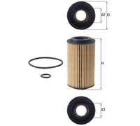Mahle Original Oil Filter OX 153D4 with Gasket
