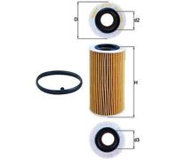 MAHLE OX 370D1 Oil Filter - Oil Filter with Gasket / Gasket Set