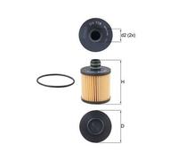 MAHLE OX779D Oil Filter Insert Fits Alfa Romeo Fiat Jeep Opel Suzuki Vauxhall