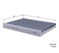 MAHLE Pollen Filter Set of 2 LAK467/S for BMW F01 F02 F03 F04 64119272642