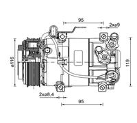 MAHLE Premium Line Aircon Compressor ACP1460000P for HYUNDAI I10 1.0 TCI etc