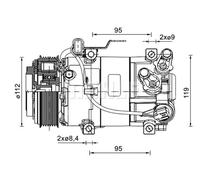 MAHLE ACP1461000P A/C Compressor Air Conditioning Air Con Fits Hyundai i10
