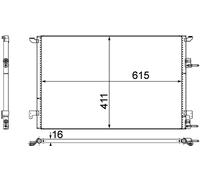 AC 589 000P Air Conditioning Condenser Fits Cadillac BLS Wagon Saab 9-3 By Mahle