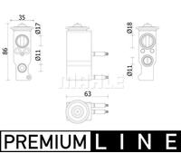 MAHLE Premium Line Aircon Expansion Valve SIMPLE FIT AVE143000P for CITROEN C3/C