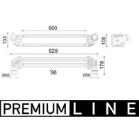 MAHLE Premium Line Charge air cooler CI638000P for OPEL ASTRA-K 1.4 TURBO etc