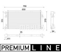 MAHLE Premium Line Coolant Radiator CR2222000P for VW POLO / AUDI A1 etc