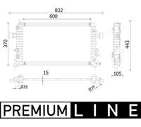 MAHLE Premium Line Coolant Radiator CR2224000P for OPEL ASTRA H/ ZAFIRA etc