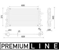 MAHLE Premium Line Coolant Radiator CR2227000P for OPEL ASTRA H 1.4 / 1.8 etc