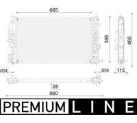MAHLE Premium Line Coolant Radiator CR2592000P for OPEL ASTRA-J 1.6 SIDI etc