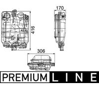 MAHLE CRT102000P Coolant Expansion Tank 416mm Length 170mm Height Fits IVECO
