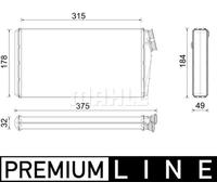 MAHLE Premium Line Interior Heater Core AH295000P for VOLVO TRUCKS etc