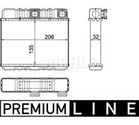 MAHLE ORIGINAL AH 87 000P Heater matrix