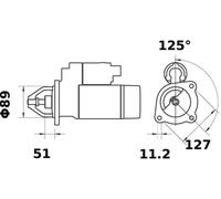 Starter 11.2mm Bore Diameter 89mm Flange Diameter For Mercedes Vario MAHLE MS141