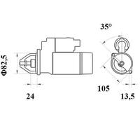 MAHLE Starter Motor MS 250 24V 4KW MS250