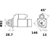 Starter 13mm Bore Diameter 92mm Flange Diameter 10 Teeth Replacement MAHLE