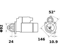 MAHLE Starter Motor MS 268 12V 3.60KW MS268