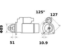 MAHLE Starter Motor MS 281 12V 3.10KW MS281