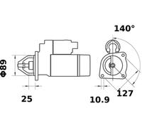 MAHLE Starter Motor MS 355 12V 3.10KW MS355