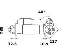 Starter 10.9mm Bore Diameter 89mm Flange Diameter Fits Lada 112 MAHLE MS385