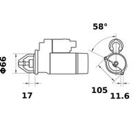 MAHLE Starter Motor MS 414 12V 1KW MS414